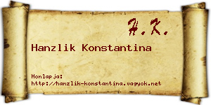 Hanzlik Konstantina névjegykártya